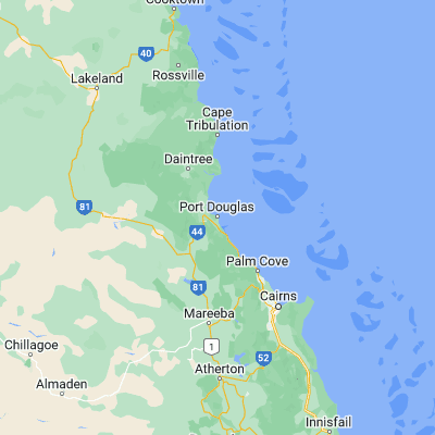 Map showing location of Port Douglas (-16.483830, 145.467260)