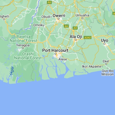 Map showing location of Port Harcourt (4.777420, 7.013400)