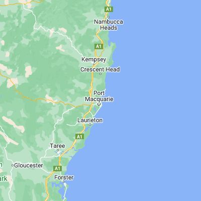 Map showing location of Port Macquarie (-31.430840, 152.908940)