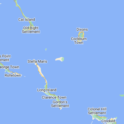 Map showing location of Port Nelson (23.633330, -74.833330)