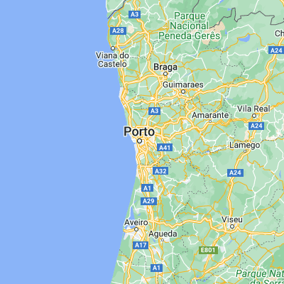 Map showing location of Porto (41.149610, -8.610990)