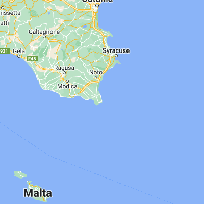 Map showing location of Portopalo di Capo Passero (36.682340, 15.134600)