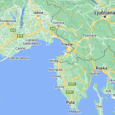 Map showing location of Portorož (45.514290, 13.592060)