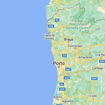 Map showing location of Póvoa de Varzim (41.383440, -8.763640)