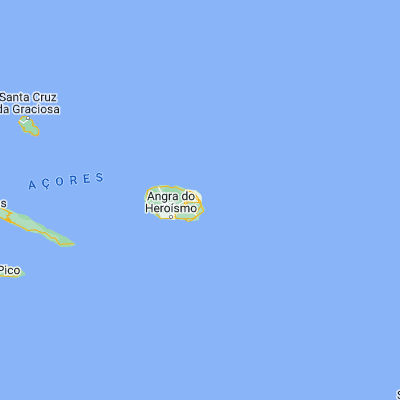 Map showing location of Praia da Vitória (38.733330, -27.066670)