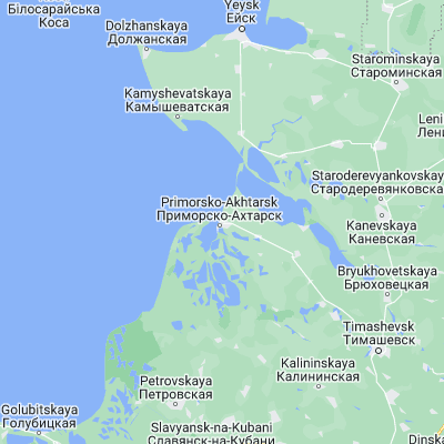 Map showing location of Primorsko-Akhtarsk (46.049700, 38.174700)