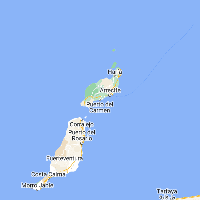 Map showing location of Puerto del Carmen (28.923130, -13.665790)