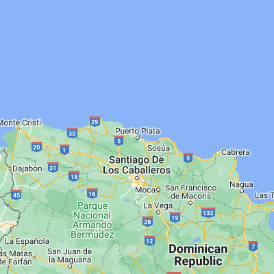 Map showing location of Puerto Plata (19.793440, -70.688400)