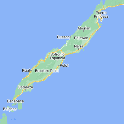 Map showing location of Punang (9.016900, 118.049500)
