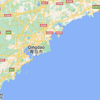 Map showing location of Qingshan (36.154720, 120.683330)