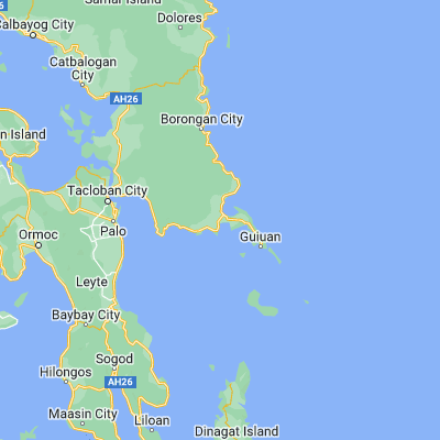 Map showing location of Quinapundan (11.158330, 125.521940)