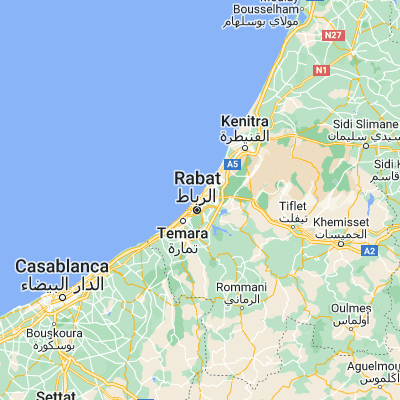 Map showing location of Rabat (34.013250, -6.832550)