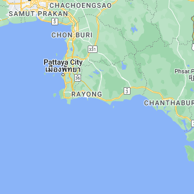 Map showing location of Rayong (12.680950, 101.257980)
