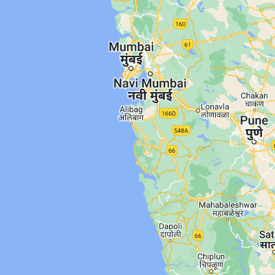 Map showing location of Revadanda (18.550280, 72.927780)