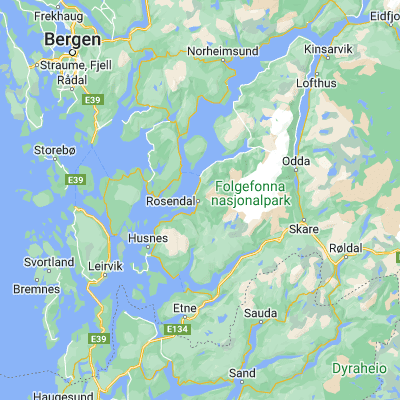 Map showing location of Rosendal (59.986690, 6.013480)