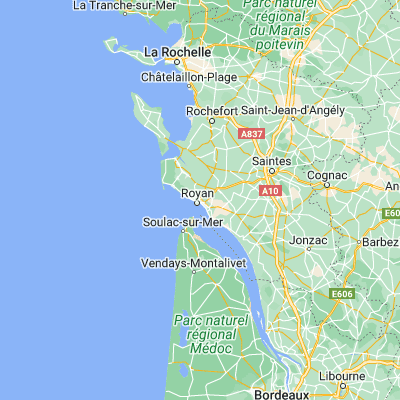 Map showing location of Royan (45.628460, -1.028100)