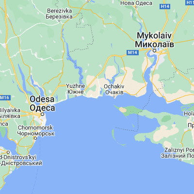 Map showing location of Rybakivka (46.617120, 31.349950)