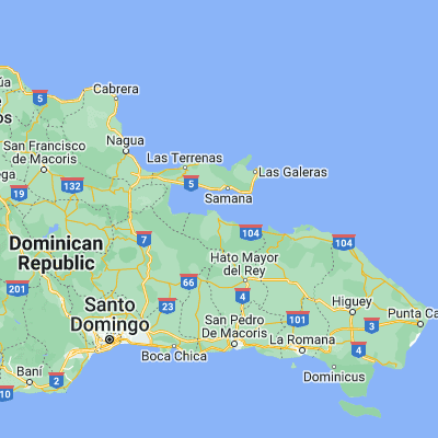 Map showing location of Sabana de La Mar (19.059340, -69.388430)
