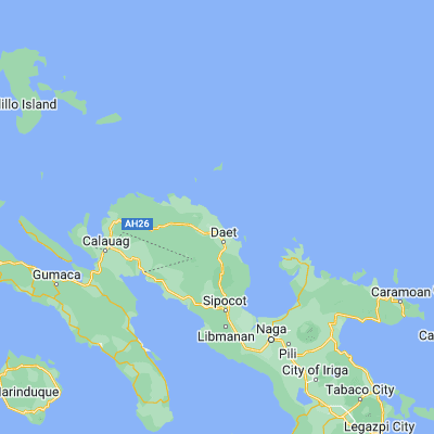 Map showing location of Sabang Indan (14.219400, 122.915100)