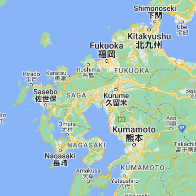 Map showing location of Saga (33.249320, 130.298800)