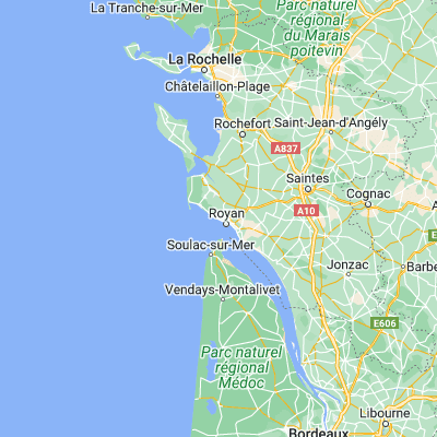 Map showing location of Saint-Palais-sur-Mer (45.642550, -1.088100)