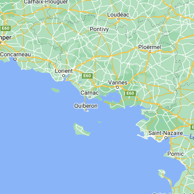 Map showing location of Saint-Philibert (47.588210, -2.999780)