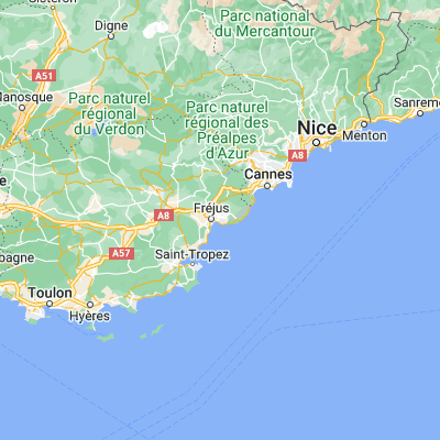 Map showing location of Saint-Raphaël (43.423320, 6.773500)