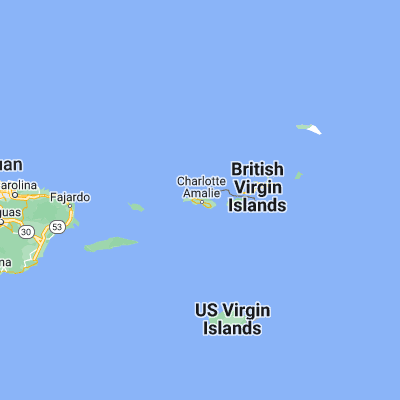 Map showing location of Saint Thomas (18.353290, -64.936530)