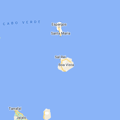 Map showing location of Sal Rei (16.183330, -22.916670)