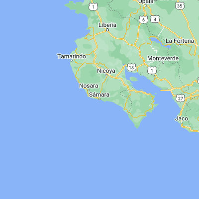 Map showing location of Sámara (9.882400, -85.526650)
