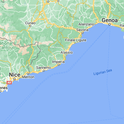 Map showing location of San Bartolomeo al Mare (43.923120, 8.104820)