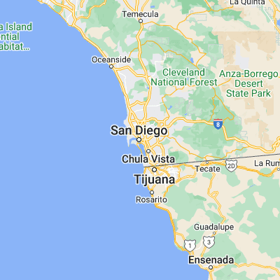Map showing location of San Diego (32.715330, -117.157260)