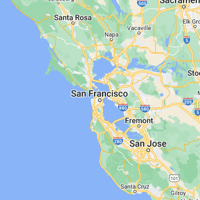Map showing location of San Francisco (37.774930, -122.419420)