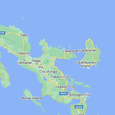 Map showing location of San Sebastian (13.728300, 123.593900)