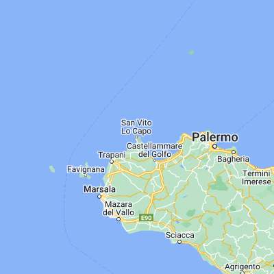 Map showing location of San Vito Lo Capo (38.172350, 12.734930)