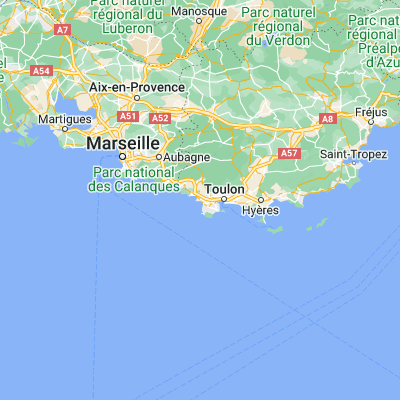 Map showing location of Sanary-sur-Mer (43.117840, 5.800060)