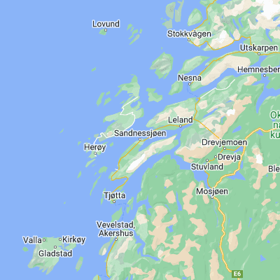 Map showing location of Sandnessjøen (66.021660, 12.631580)