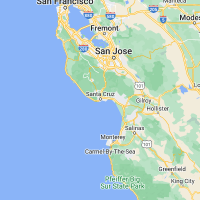 Map showing location of Santa Cruz (36.974120, -122.030800)