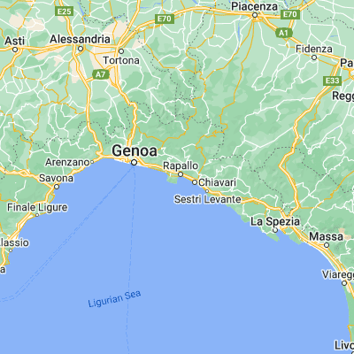Map showing location of Santa Margherita Ligure (44.334560, 9.212040)