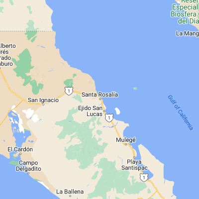 Map showing location of Santa Rosalía (27.335900, -112.269330)