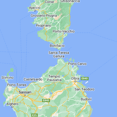 Map showing location of Santa Teresa Gallura (41.241380, 9.188520)