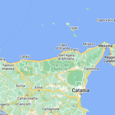 Map showing location of Sant'Agata di Militello (38.067860, 14.632670)