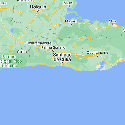 Map showing location of Santiago de Cuba (20.024720, -75.821940)