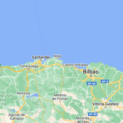 Map showing location of Santoña (43.443860, -3.457570)