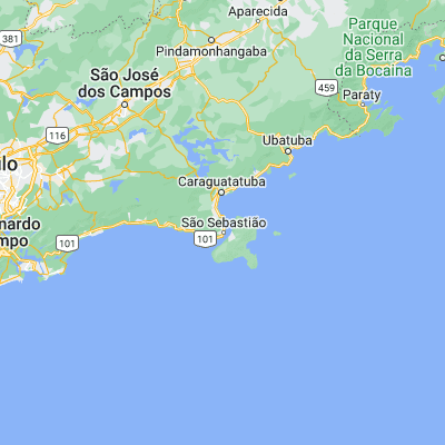 Map showing location of São Sebastião (-23.760000, -45.409720)