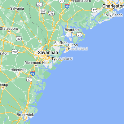 Map showing location of Savannah Beach (31.993830, -80.848440)