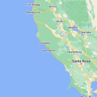 Map showing location of Sea Ranch (38.715190, -123.454450)