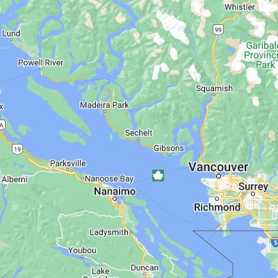 Map showing location of Sechelt (49.473480, -123.752060)