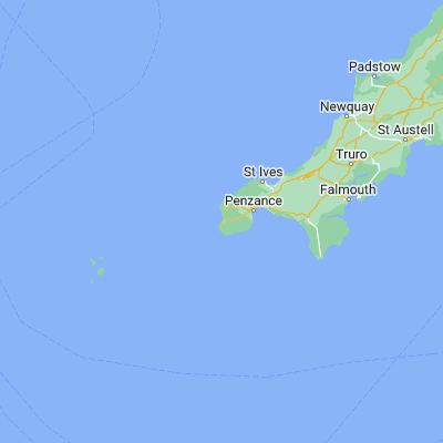 Map showing location of Sennen (50.077770, -5.701170)