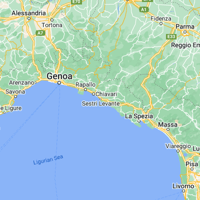Map showing location of Sestri Levante (44.273170, 9.396830)